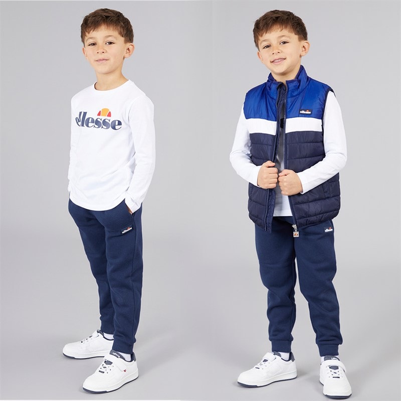 Ellesse Boys Jacob Gilet T-Shirt And Joggers Set Navy