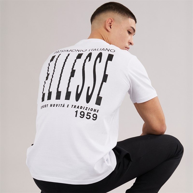 Ellesse Mens Retanna Back Logo T-Shirt White/Black