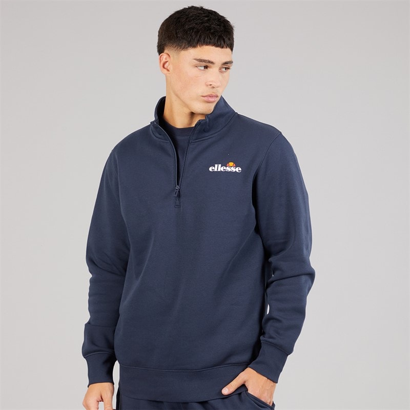 Ellesse Mens Benevento 1/4 Zip Sweatshirt Navy