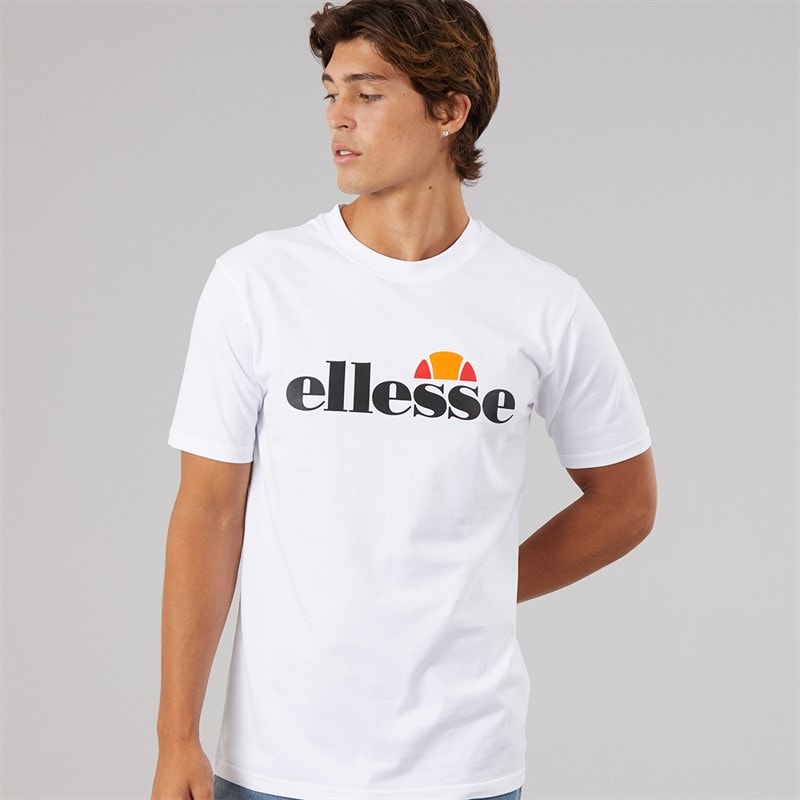 Ellesse Mens Prado 2 Large Logo T-Shirt White