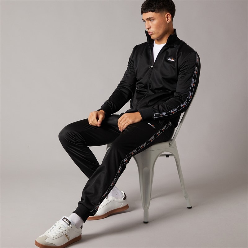 Ellesse Mens Barelo Taped Poly Tracksuit Black