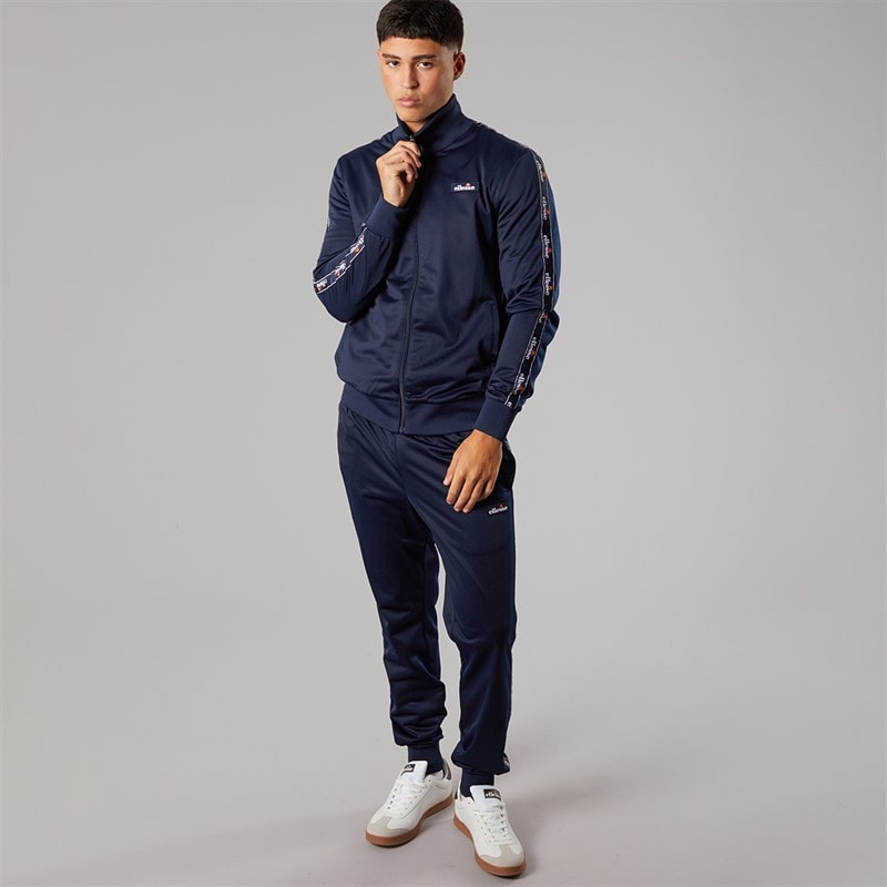 Ellesse Mens Barelo Taped Poly Tracksuit Navy