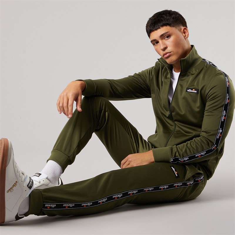 Ellesse Mens Barelo Taped Poly Tracksuit Khaki