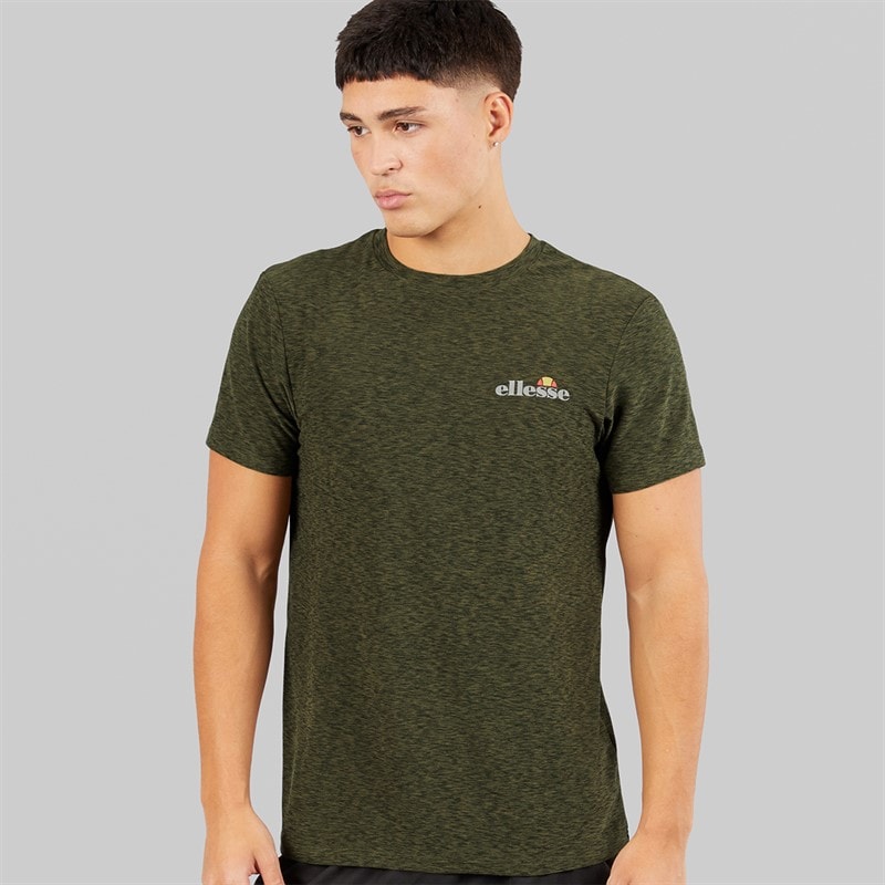 Ellesse Mens Dundalk Running Top Khaki Marl