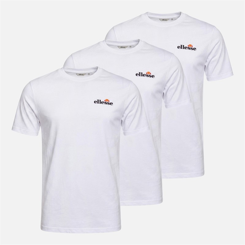 Ellesse Mens Aveni Three Pack T-Shirts White