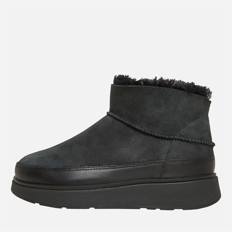 FitFlop Womens Gen-FF Ultra-Mini Double-Faced Shearling Boots All Black