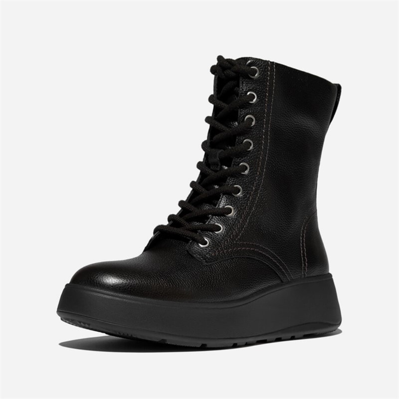FitFlop Womens F-Mode Laced Ankle Boots Black
