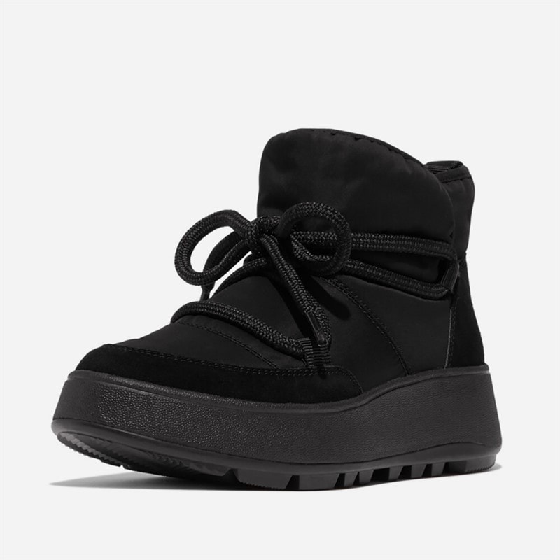 FitFlop Womens F-Mode Water Resistant Flatform Booties Black