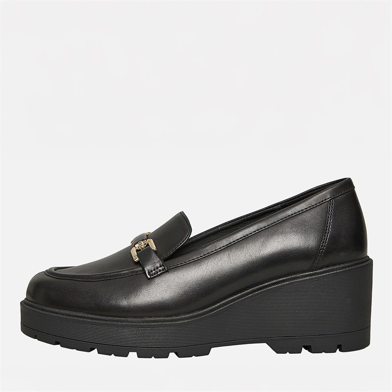 GEOX Womens Mierelle Wedge Heel Loafers Black