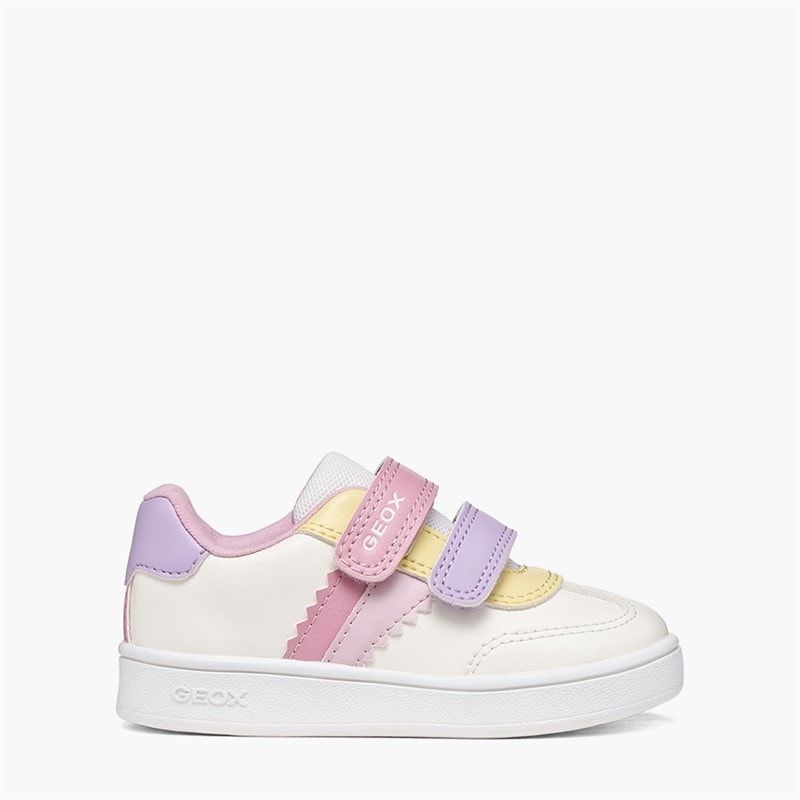 GEOX Infant Girls Eclyper Velcro Trainers Optic White/Rose