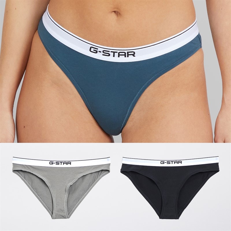 G-STAR Womens Three Pack Hipster Briefs Stargazer/Steel Gray/Navy