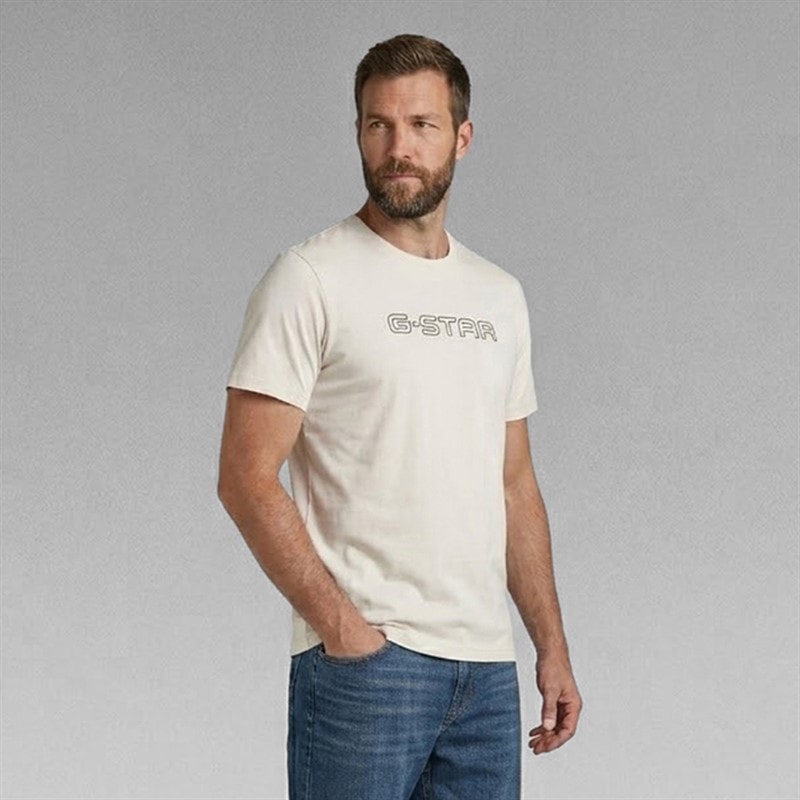 G-STAR Mens Slim T-Shirt Whitebait