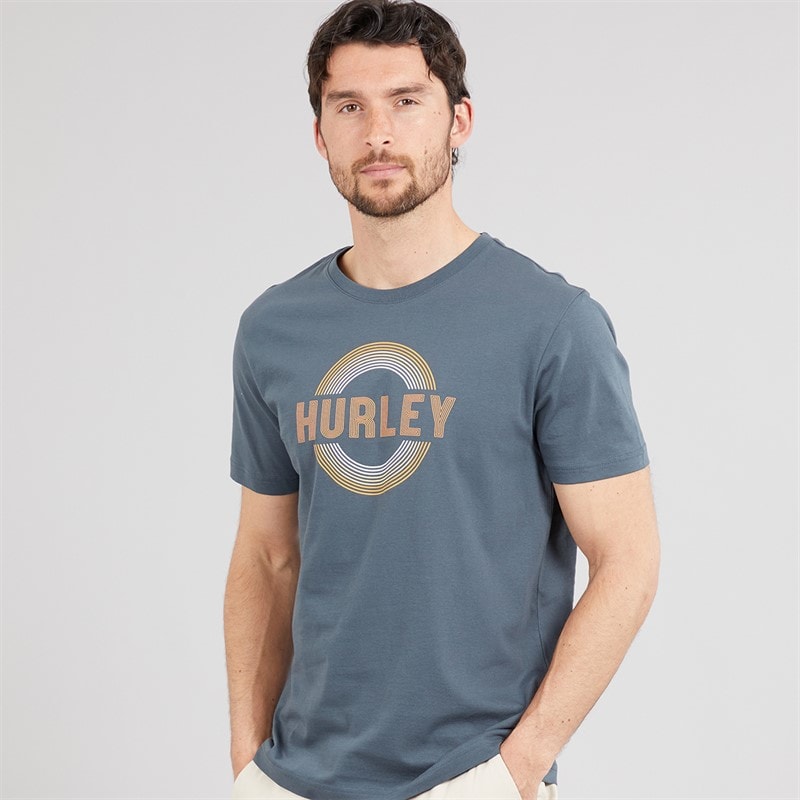Hurley Mens Trance Graphic T-Shirt Dark Obsidian