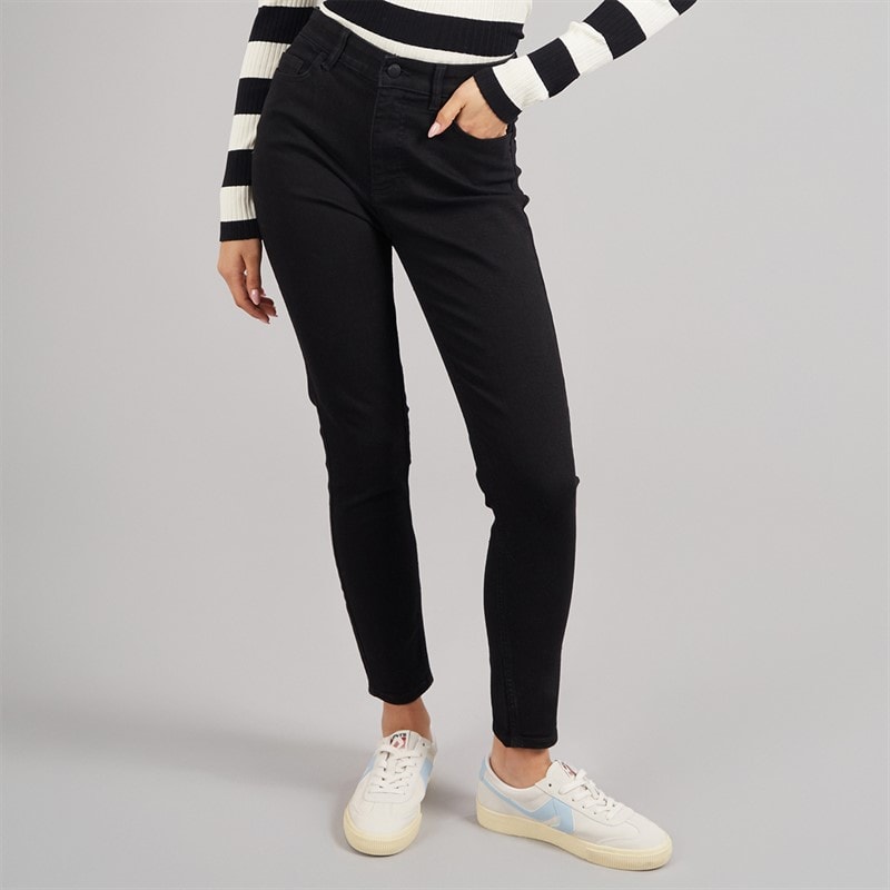 Jacqueline De Yong Womens Moon Skinny Jeans Black Denim