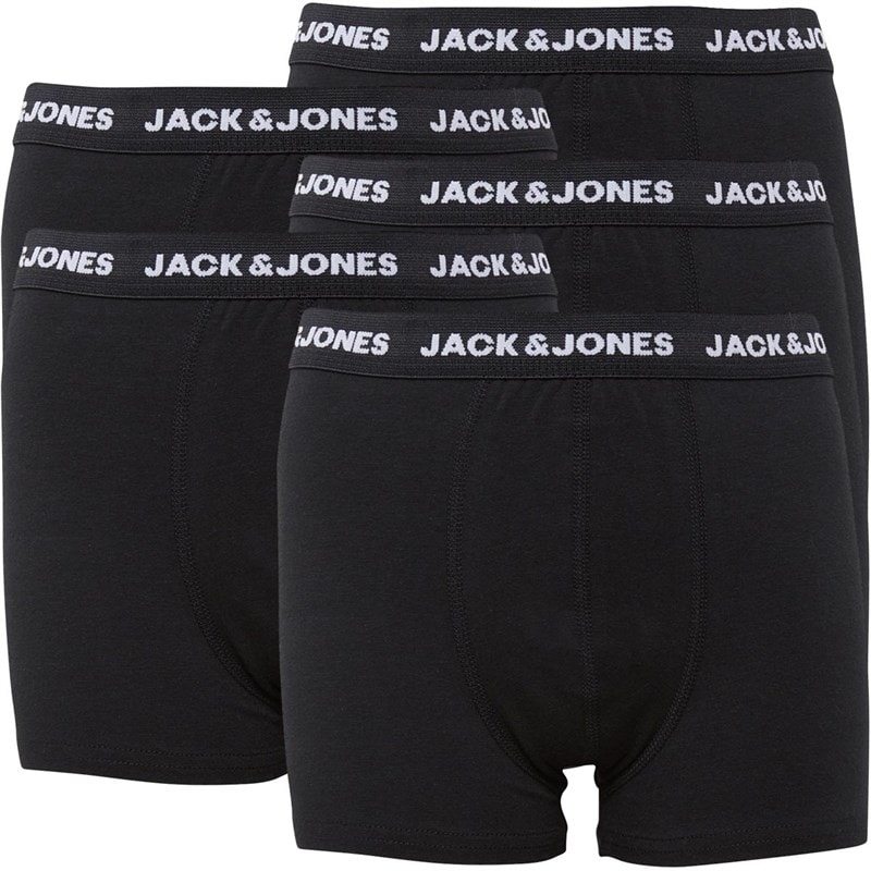 JACK & JONES Boys Base Five Pack Boxers Black