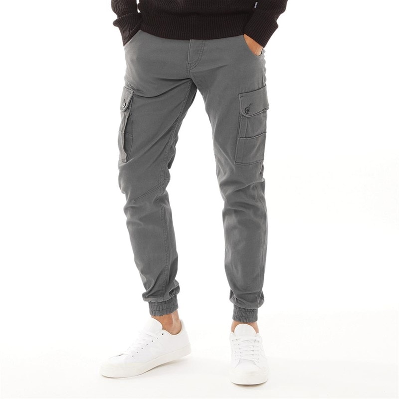 JACK & JONES Mens Paul Warner AKM 111 Cargo Pants Asphalt