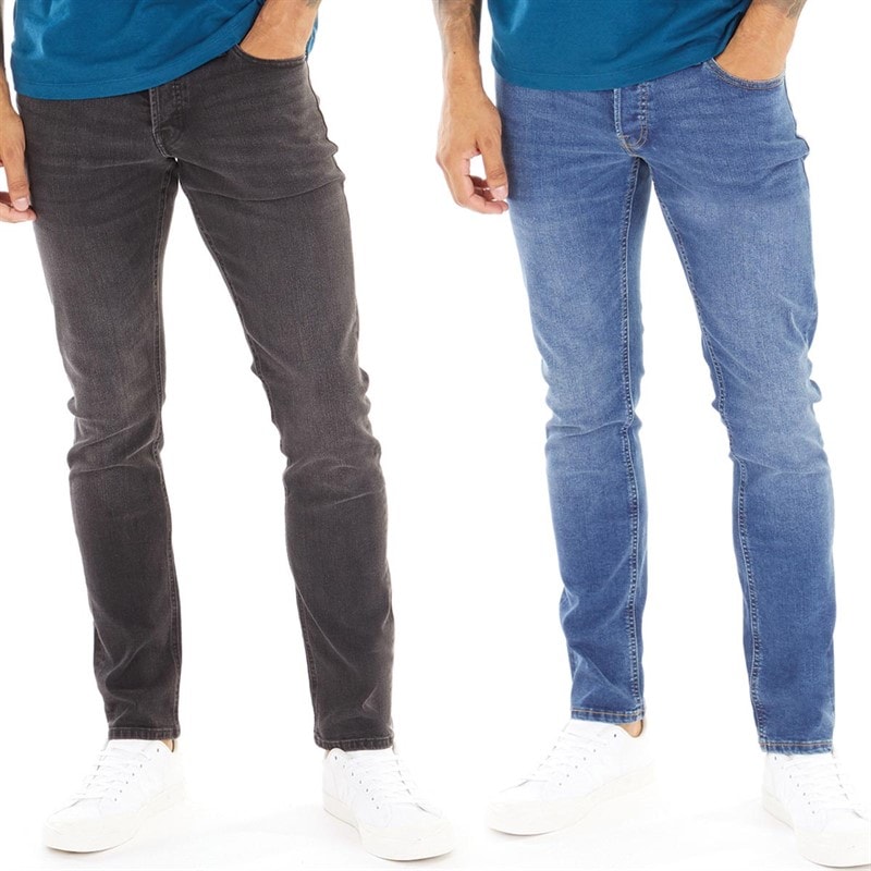 JACK & JONES Mens Glenn Sq354/327 Two Pack Jeans Blue/Black