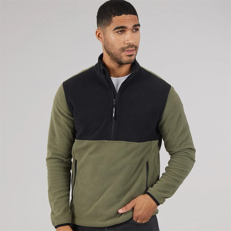 JACK & JONES Mens Flame Half Zip Fleece Dusty Olive