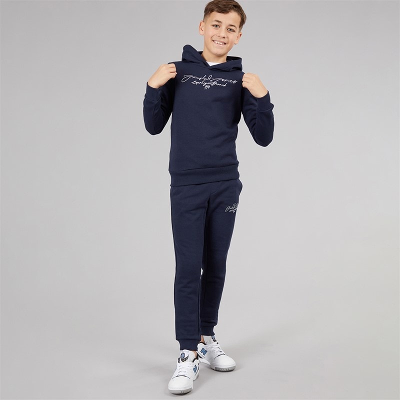 JACK & JONES Boys Scripted Tracksuit Navy Blazer