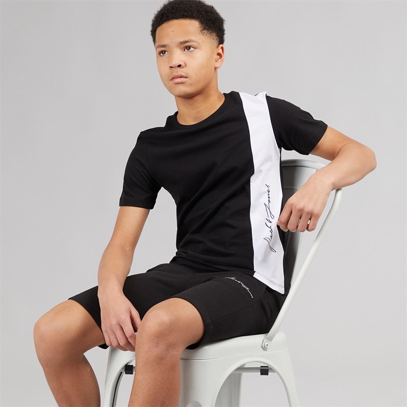 JACK & JONES Boys Jax Blocking T-Shirt And Shorts Set Black