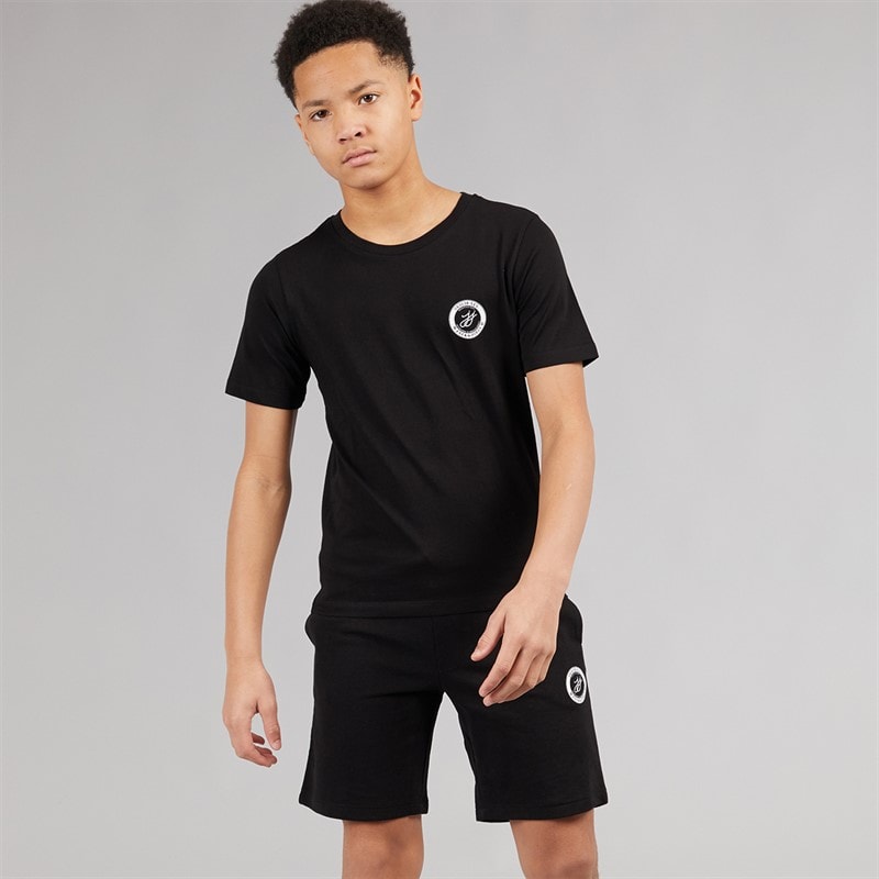 JACK & JONES Boys Theo T-Shirt And Shorts Set Black