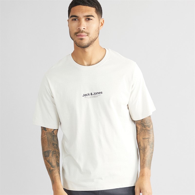 JACK & JONES Mens Vesterbro T-Shirt Moonbeam