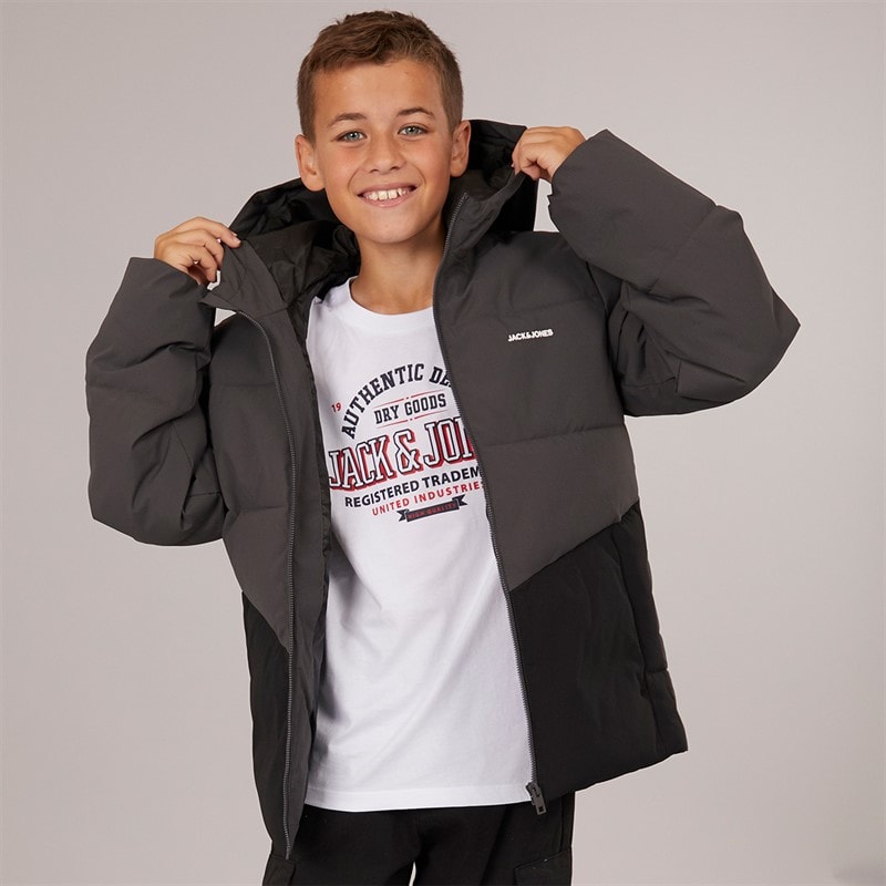 JACK & JONES Boys Brady Puffer Jacket Asphalt