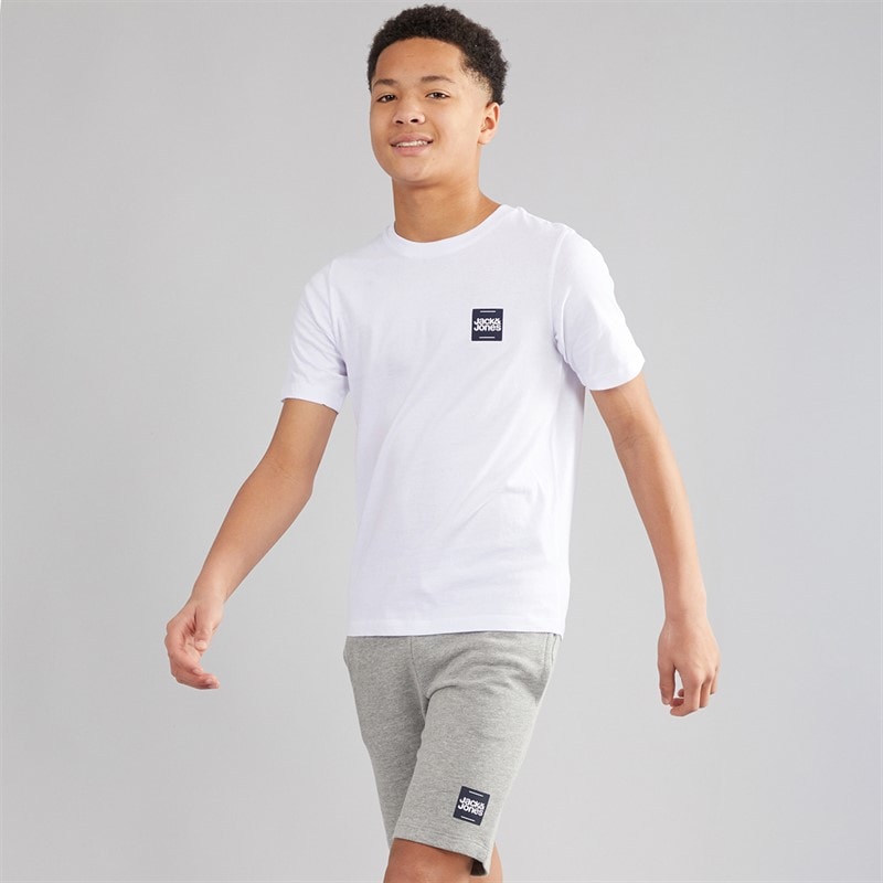 JACK & JONES Boys Brandy T-Shirt And Shorts Set White
