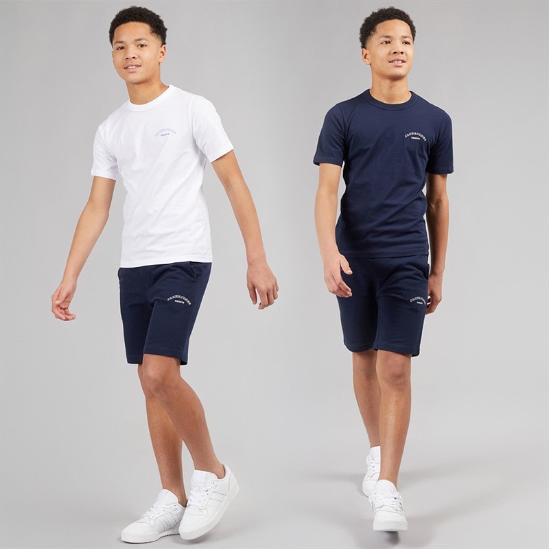 JACK & JONES Boys College T-Shirts And Shorts Set Navy Blazer