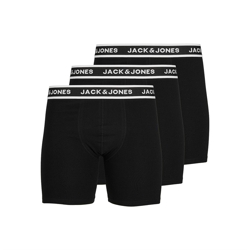 JACK & JONES Mens Jacsolid Three Pack Boxer Briefs Black