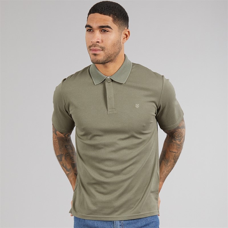 JACK & JONES Mens Crodney Polo Shirt Dried Sage