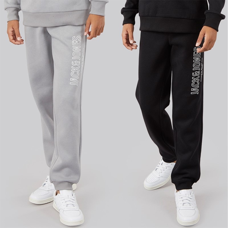 JACK & JONES Boys Toby Two Pack Joggers Alloy/Black