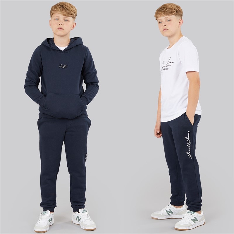 JACK & JONES Boys Caleb Triple Set Tracksuit Navy Blazer/White