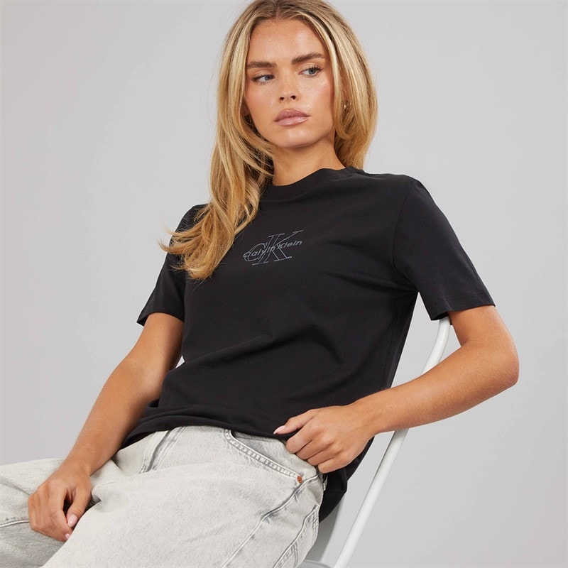Calvin Klein Jeans Womens Monologo T-Shirt Black