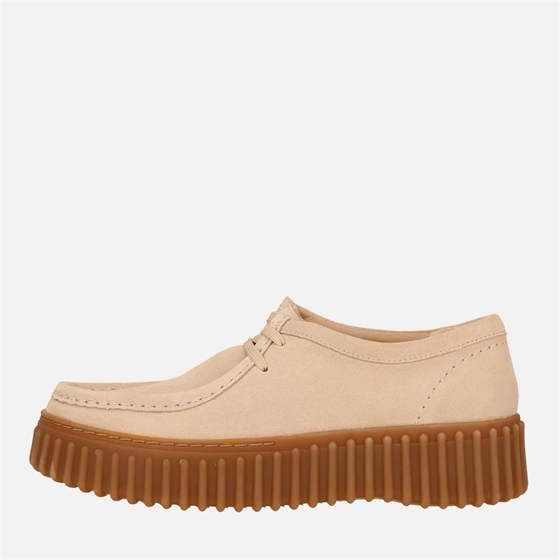 Clarks Womens Premium Torhill Bee Shoes Ecru Suede