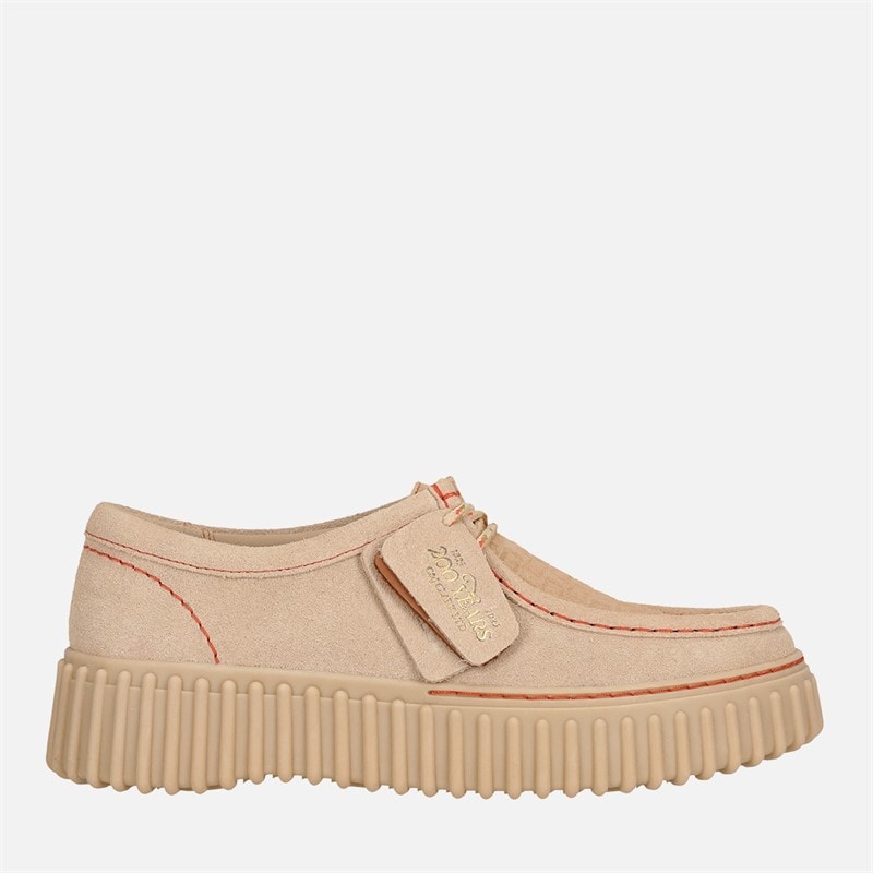 Clarks Womens Premium Torhill Bee Shoes Ecru Suede