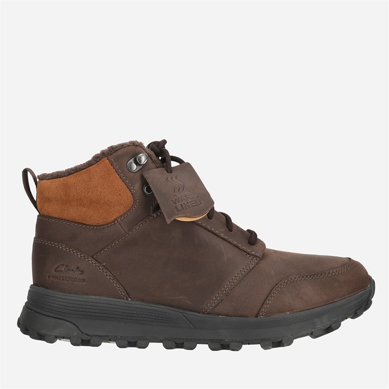 Clarks Mens Atl Trek Up WP Shoes Brown Wlined Lea