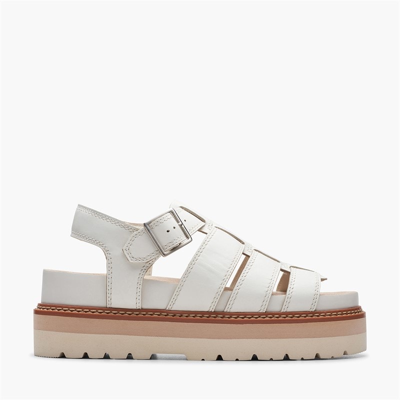 Clarks Womens Orianna Twist D-Fit Sandals Off White