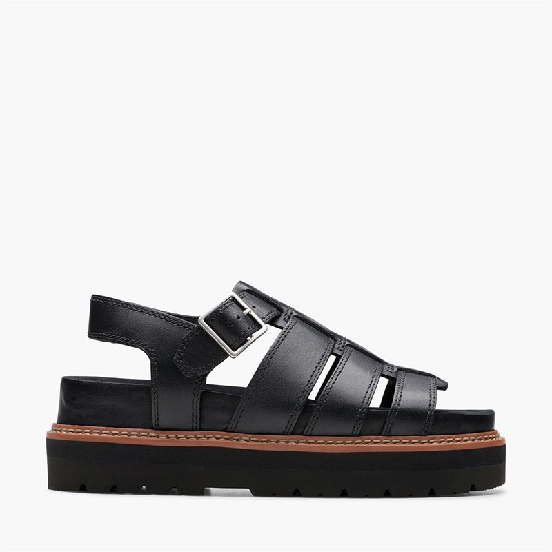 Clarks Womens Orianna Twist D-Fit Sandals Black