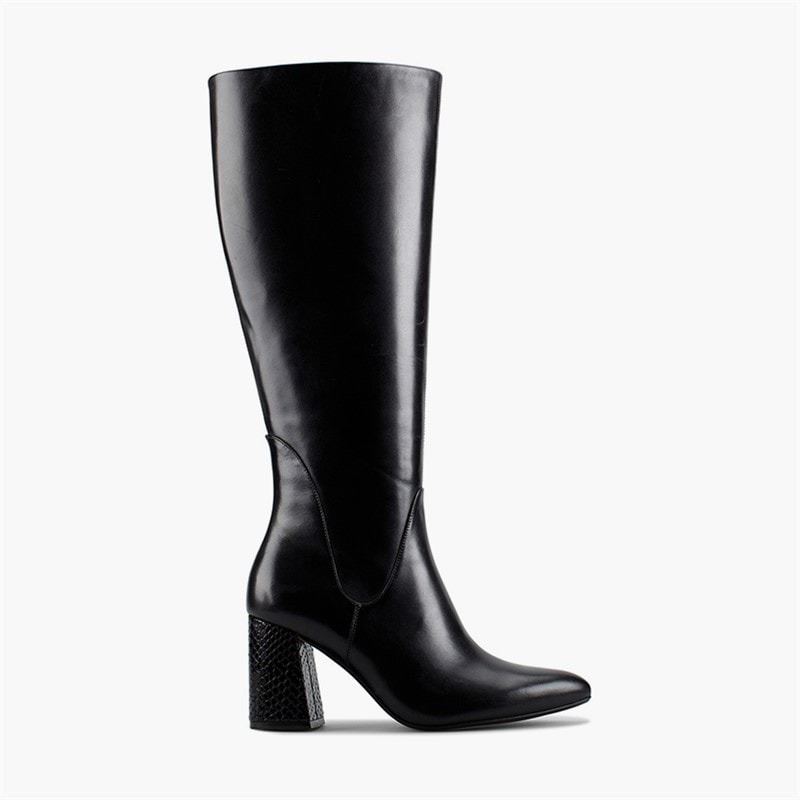 Clarks Womens Laina 85 Tall Boots Black Combi Leather
