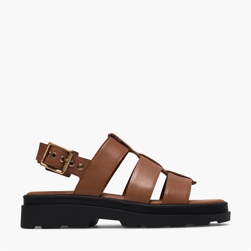 Clarks Womens Orinoco 3 Strap Sandals Tan Leather