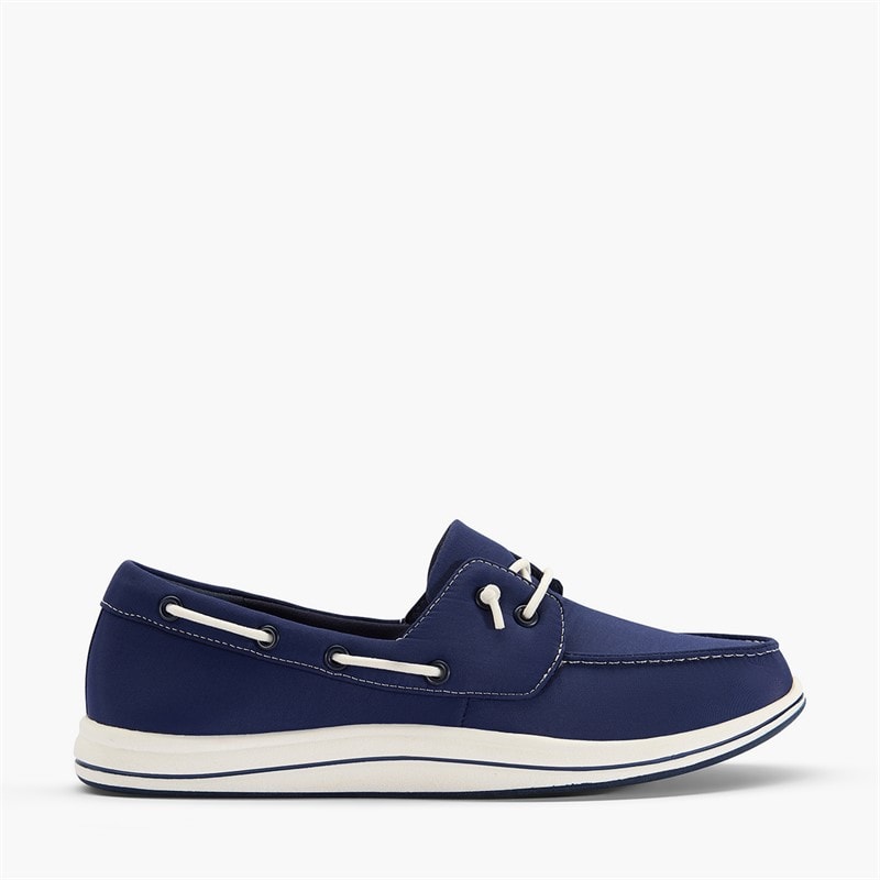 Clarks Womens Brinkley Edge Boat Shoes Navy Canvas