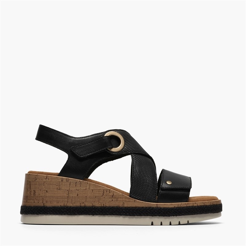 Clarks Womens Kidiki Sun Sandals Black Combi