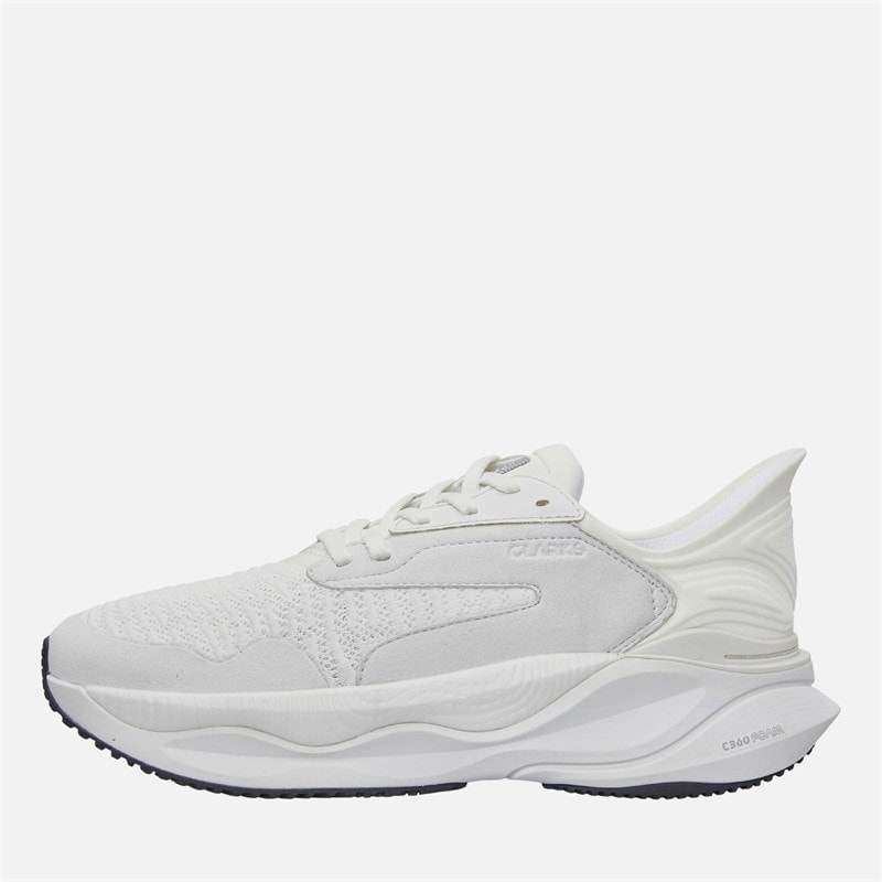 Clarks Mens Pace Trainers White