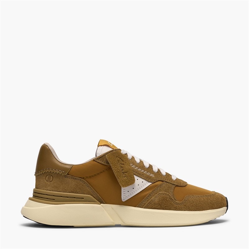 Clarks Mens Craft Wick Trainers Ochre