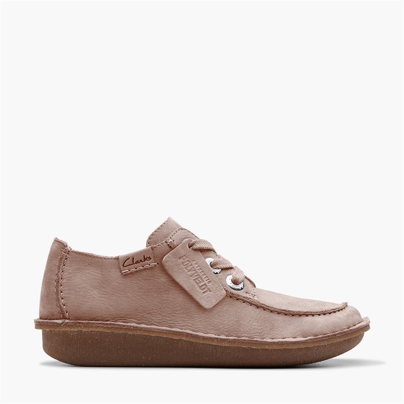 Clarks Womens Funny Dream Lace Up Shoes Light Pink Suede