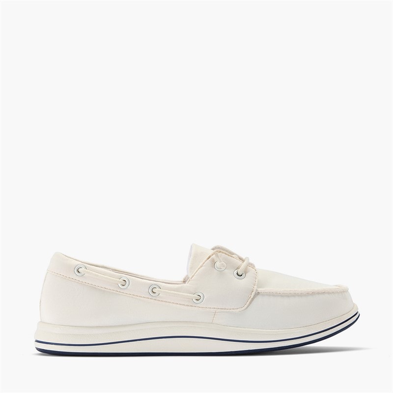 Clarks Womens Brinkley Edge Boat Shoes White