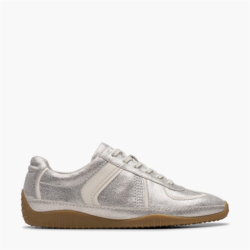Clarks Womens Meridor Low Profile Trainers Metallic Combi
