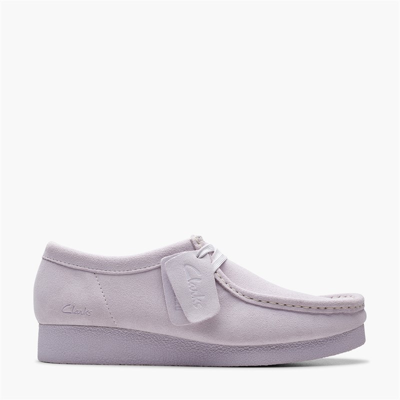 Clarks Womens Wallabee Evo Shoes Lilac Suede