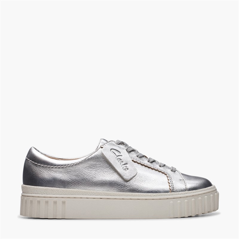 Clarks Womens Mayhill Walk Trainers Silver Metallic